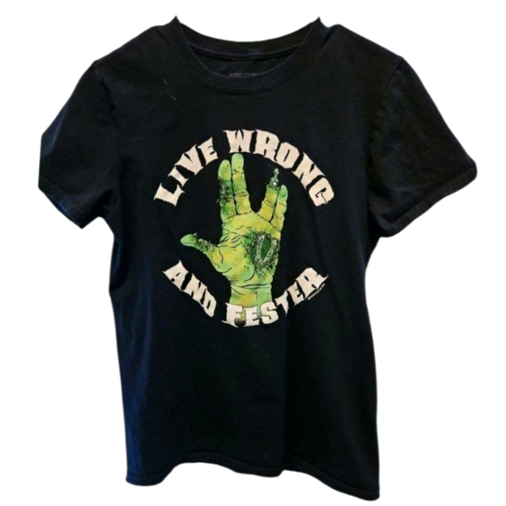 Kreepsville 666 Black Live Wrong and Fester T Shirt SZ S